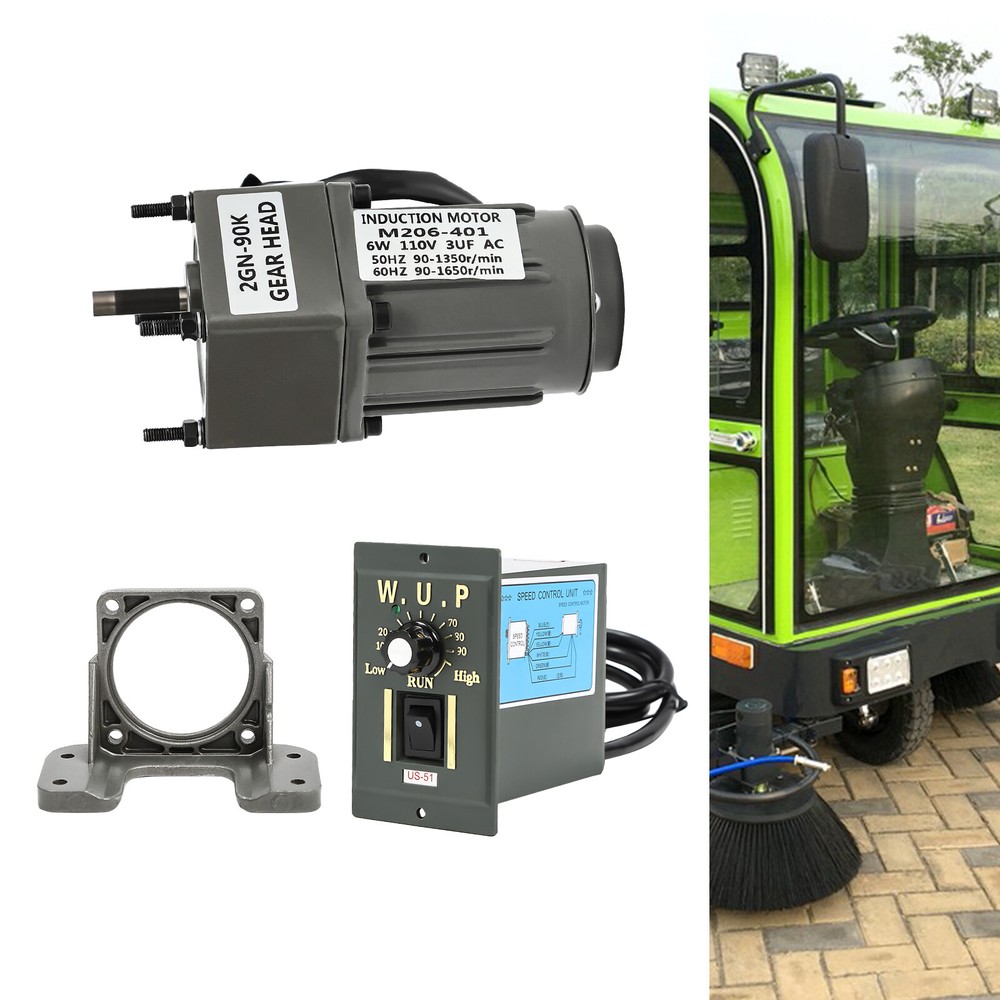 90:1 AC 110v Worm Gear Motor with 6w Power+ Variable Speed Reduction Controller