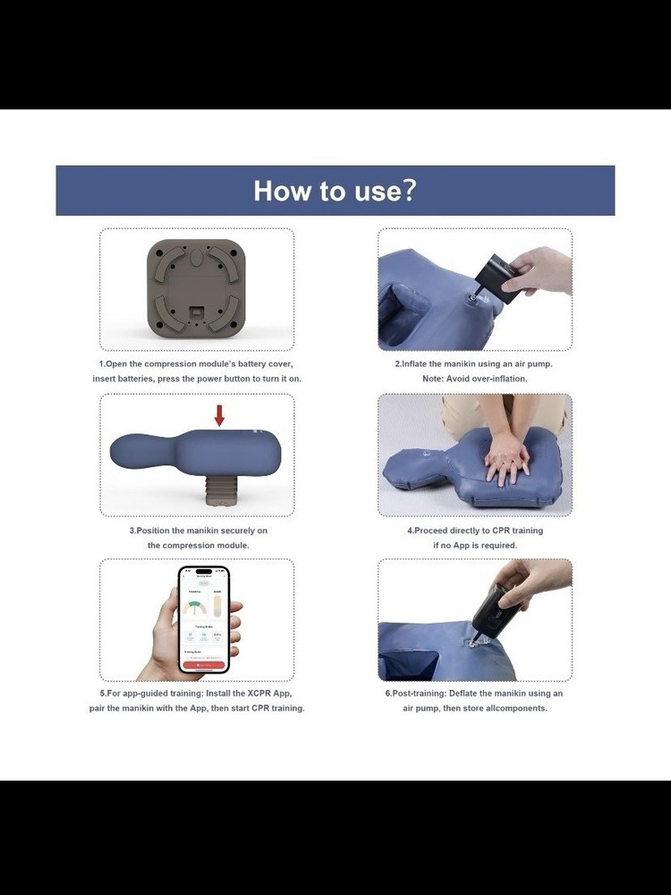 CPR Manikins, Inflatable CPR Mannequin, CPR Dummy with Compression Feedback D...