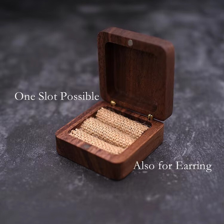 10PC Walnut Wooden Ring Box - Model 3 - BLANK