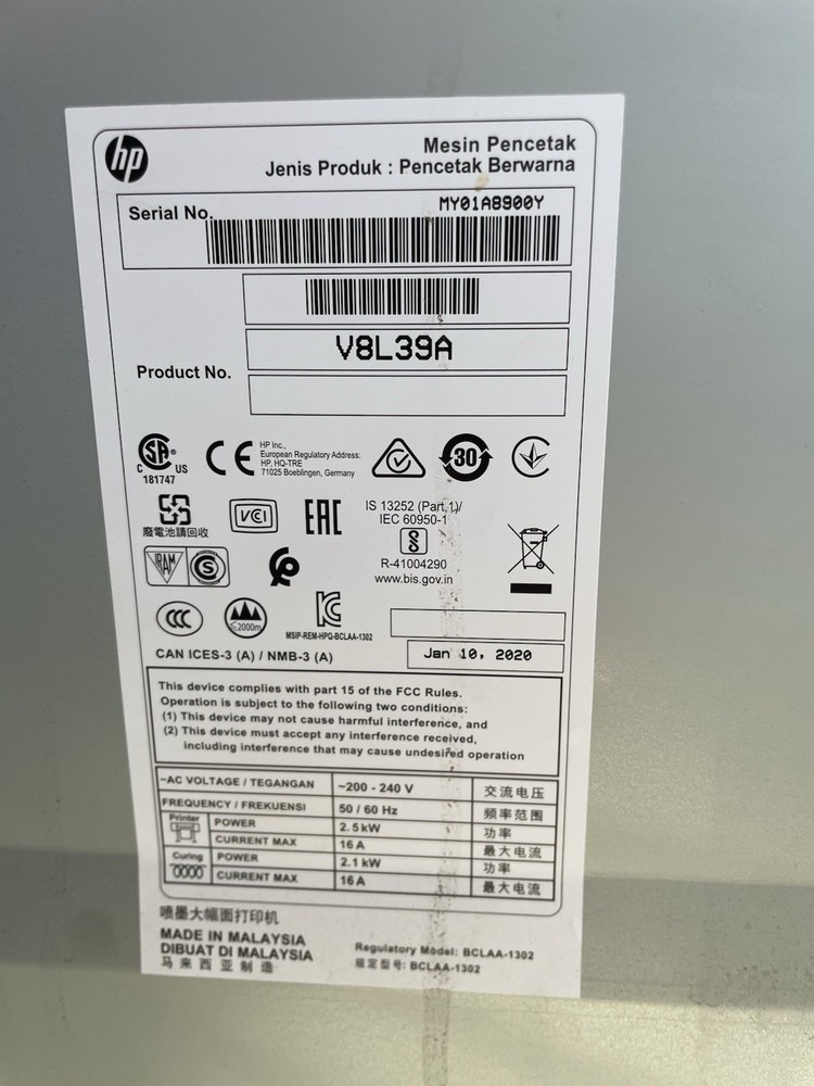 HP 365 Wide Format 64" Latex Color Printer - Working Condition
