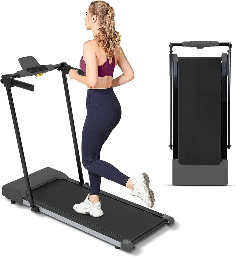 Compact Foldable Electric Treadmill Small Spaces Lightweight Folding with Handle