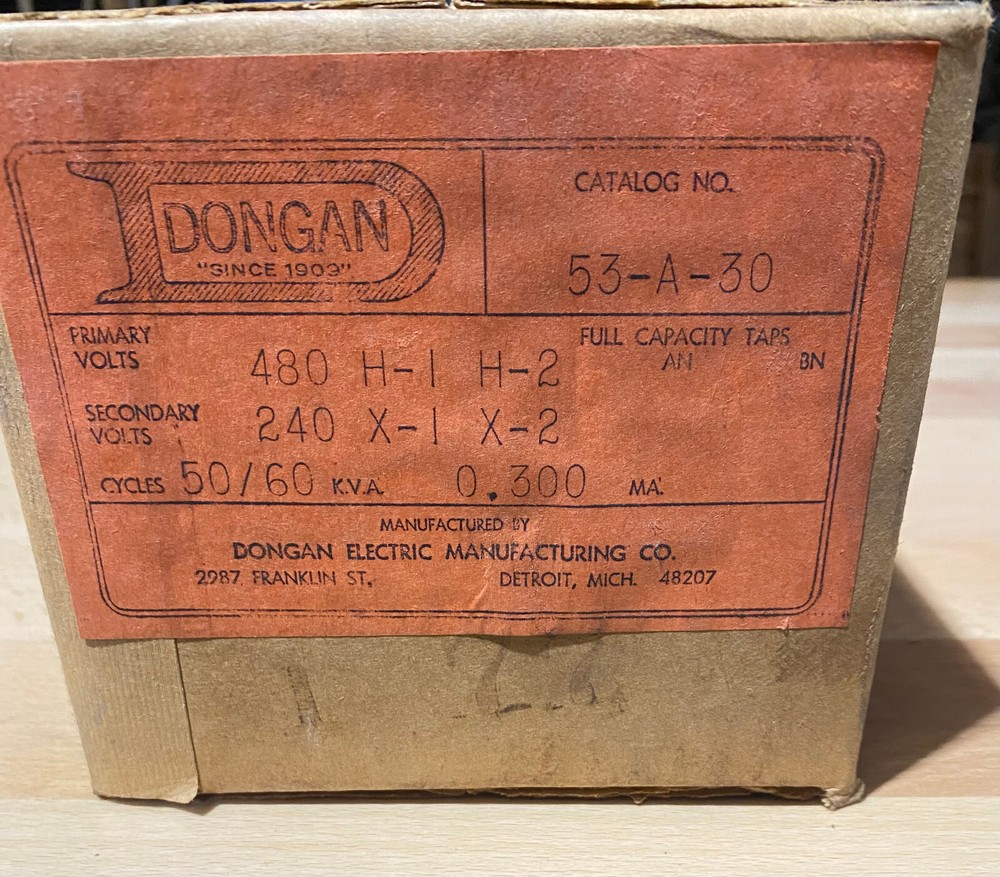 DONGAN CONTROL TRANSFORMER 53-A-30