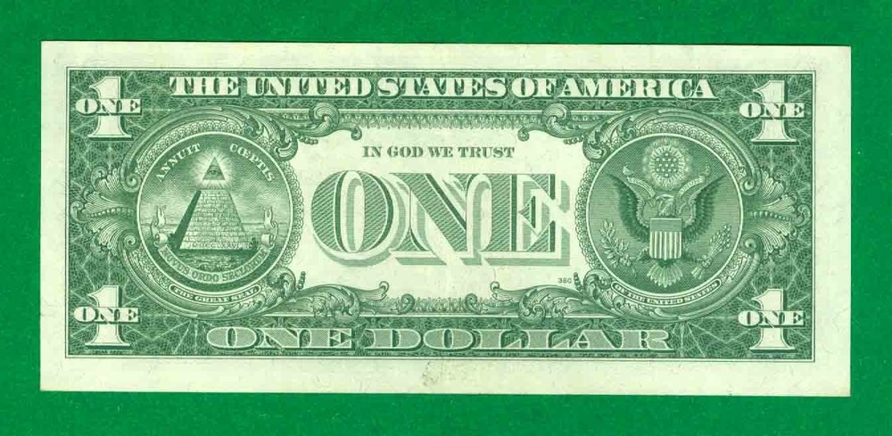 $1 1957-A 1 E/A BLOCK BLUE SEAL SILVER CERTIFICATE CU.