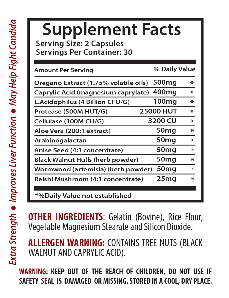 Candida cleanse - CANDIDA HEALTH COMPLEX - immune support formula - 1 Bottle