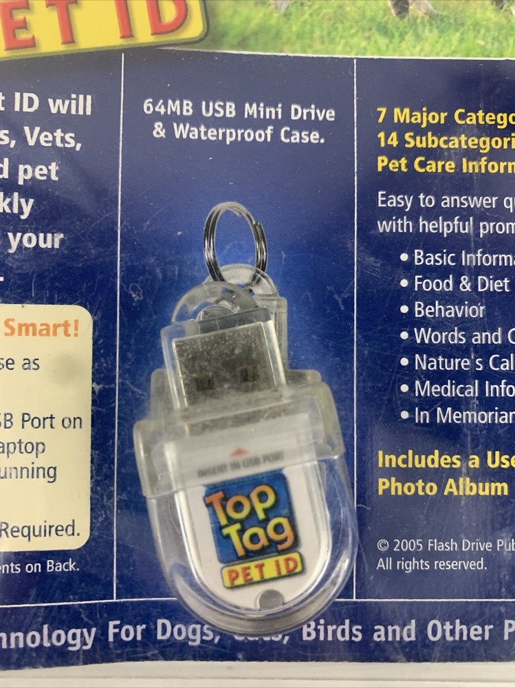 Top Tag Complete-Care Pet ID Tag. New