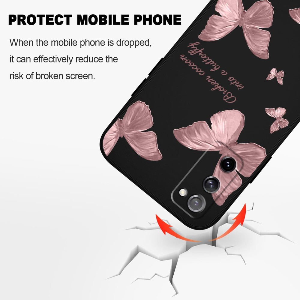 LEECG Galaxy S20 FE Case Flower Pattern Soft Silicone Microfiber Lining