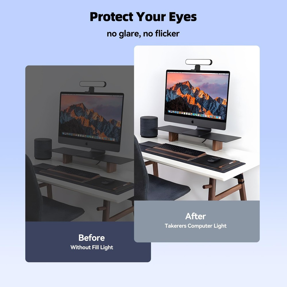 Video Conference Lighting, Webcam Light with Remote & Touch Control, 3 Color ...