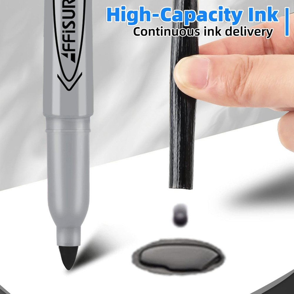 Permanent Markers, 12 Packs Permanent Markers Bulk, Quick Drying in One Second,