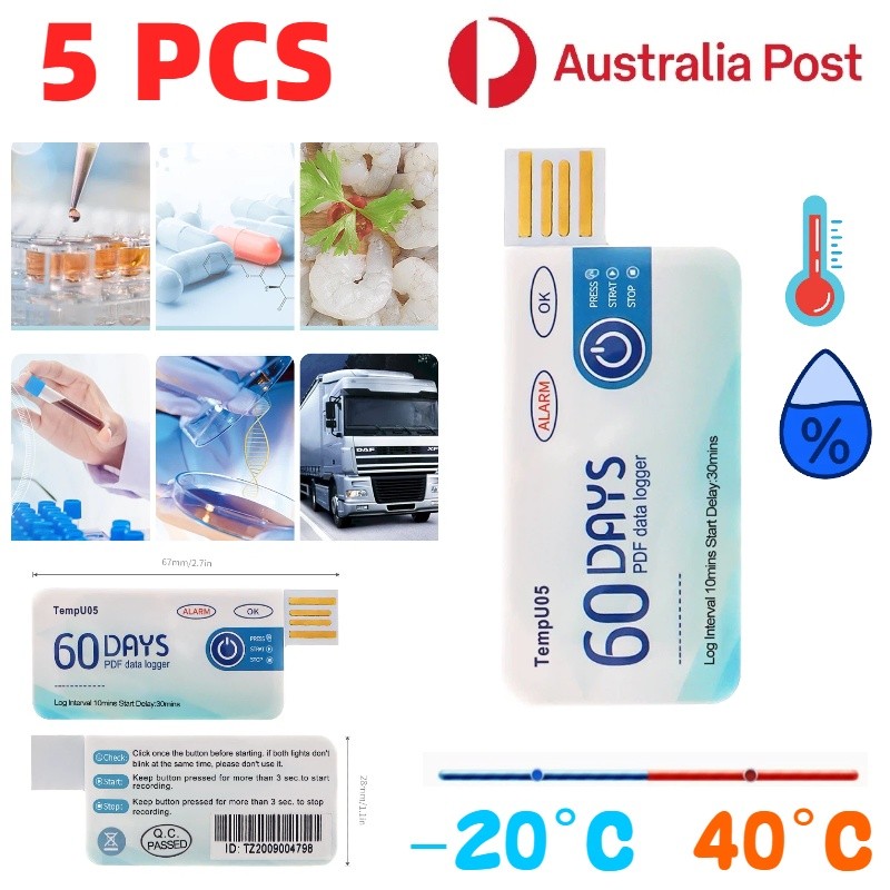 Tempu05 Temperature Data Logger 60 Days Disposable Temperature Analyzer PDF USB