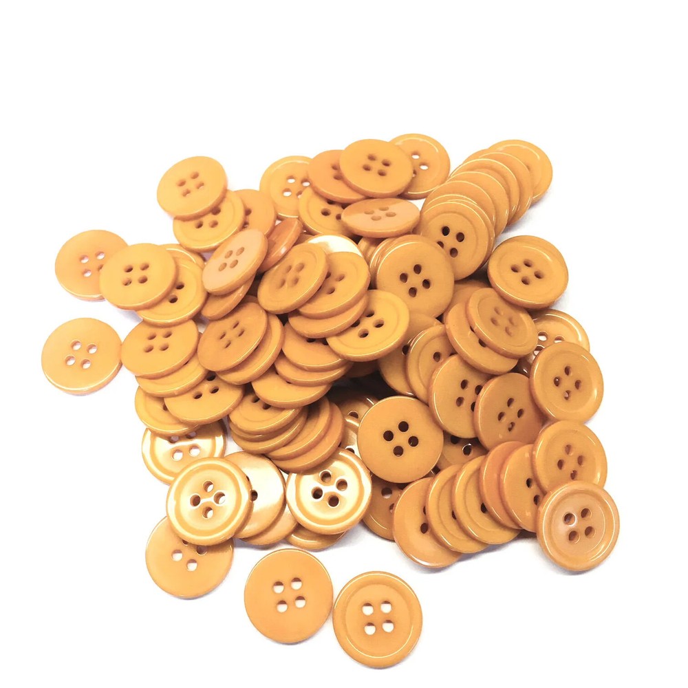 Earth Yellow Buttons, 27 Line, 43/64" (17mm)  - Medium