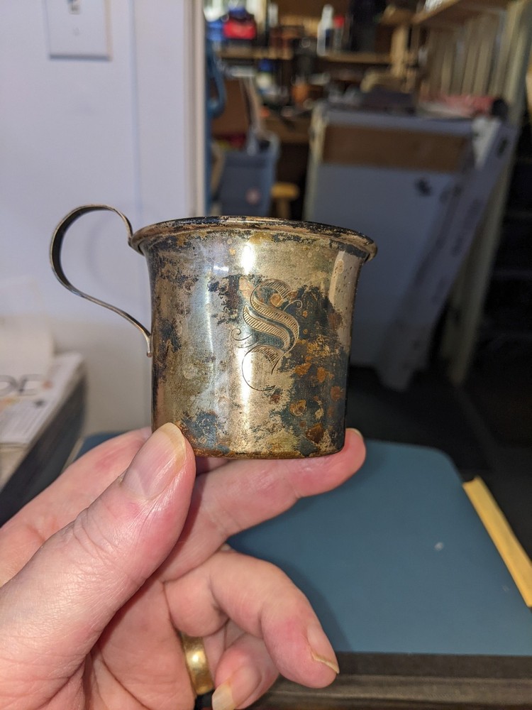 Solid Silver Baby Cup That's Over 100 Years Old With Engraved S