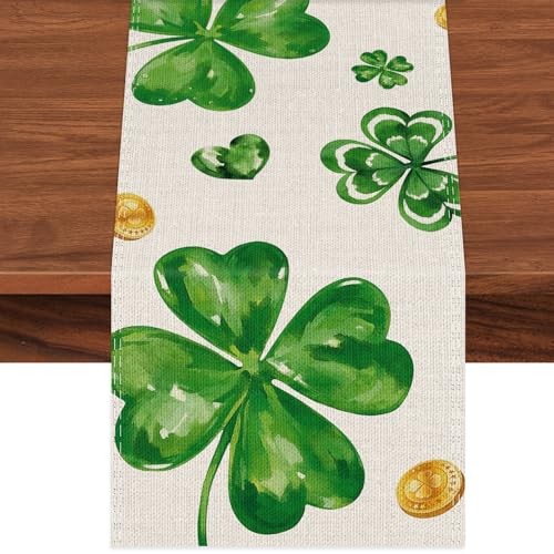 St Patricks Day Decorations, St. Patrick's Day Shamrock Table Runner ,Spring