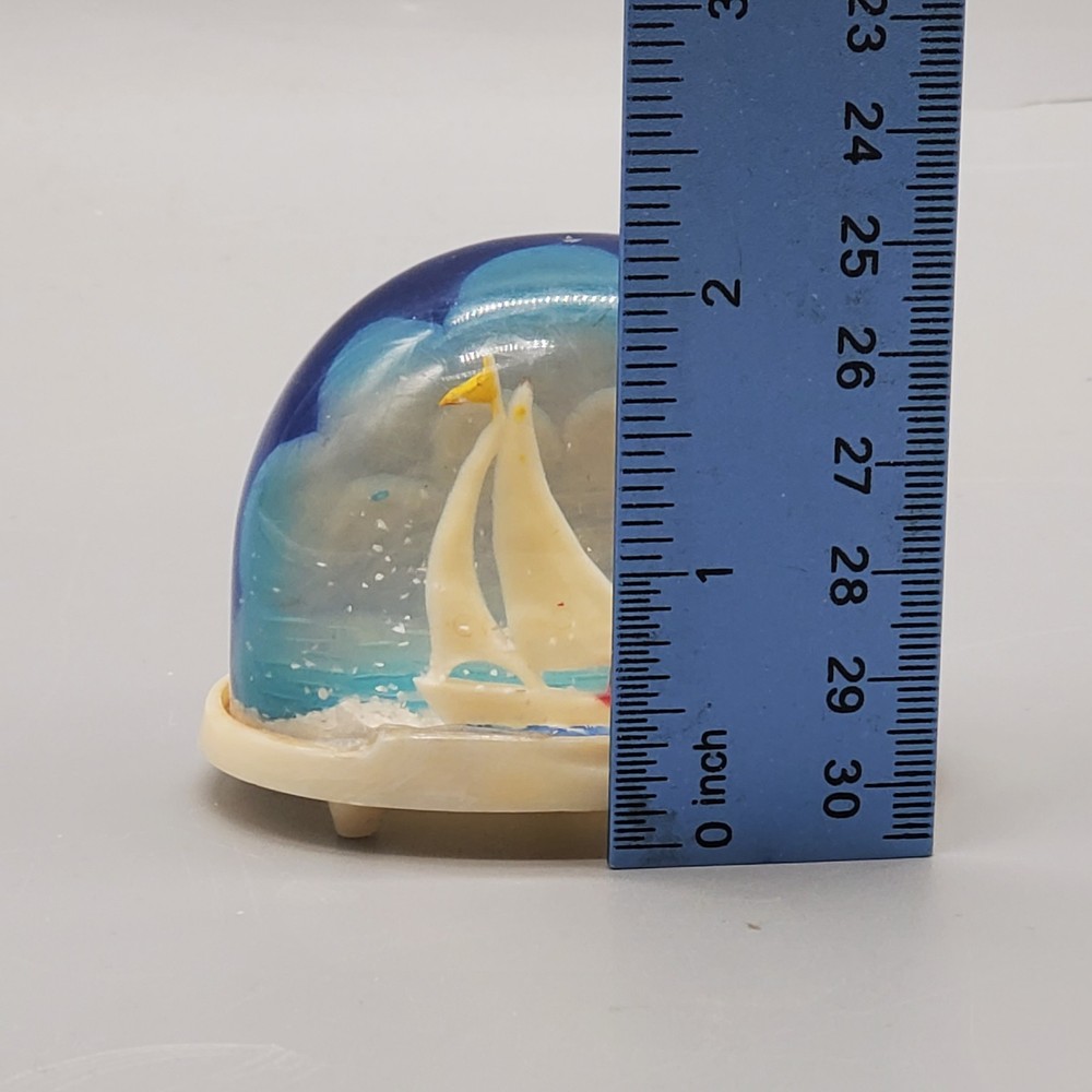 Vintage Sail Boat Cloud Snow Globe