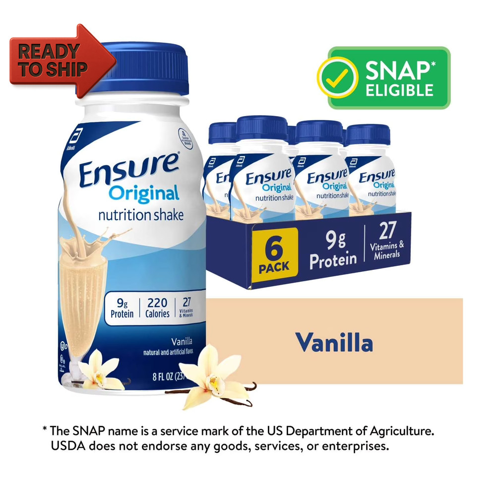 Original Nutrition Shake, 9G Protein, Vanilla, 8 Fl Oz - 6 Pack