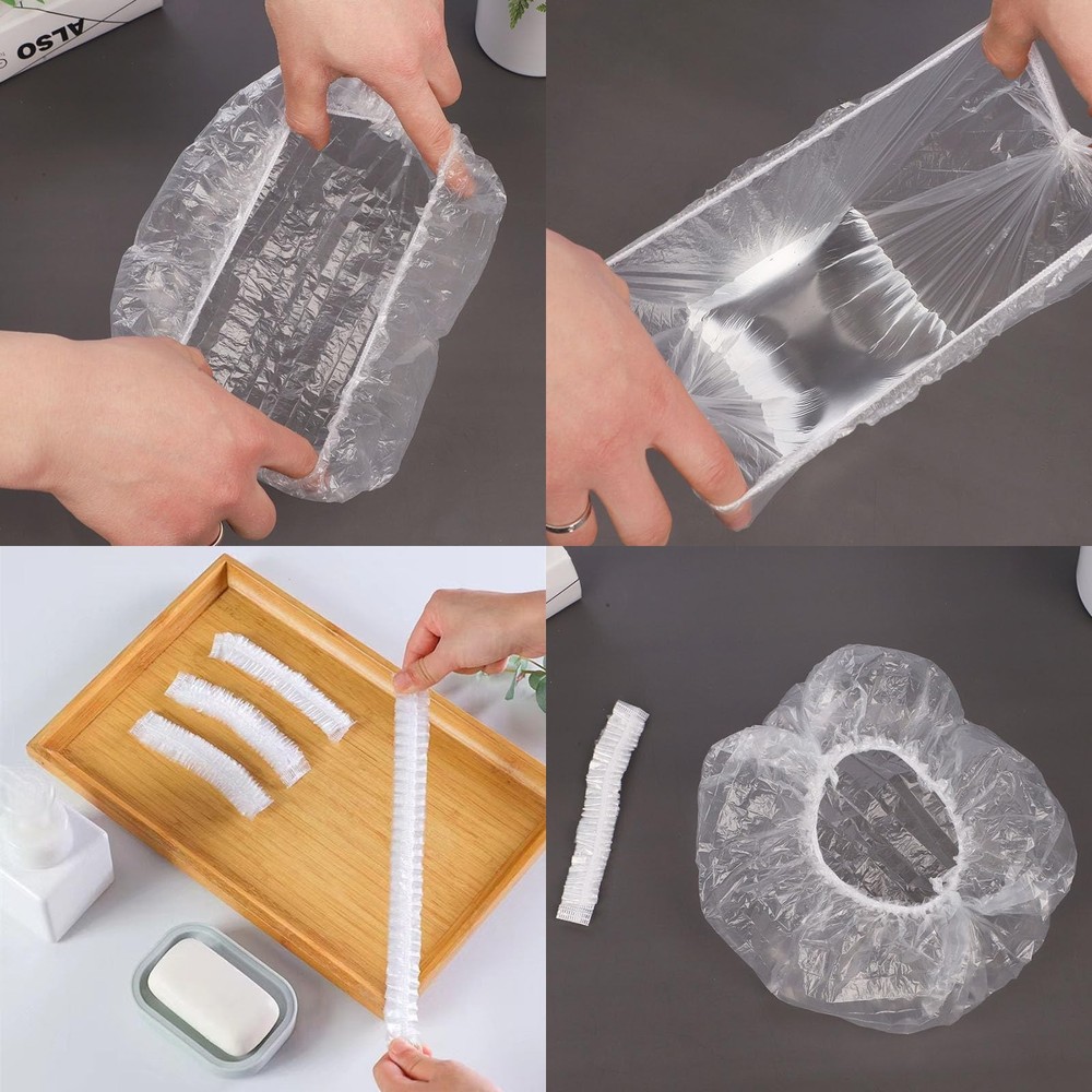 200 PCS Disposable Shower Caps – Large, Thickened & Extra clear