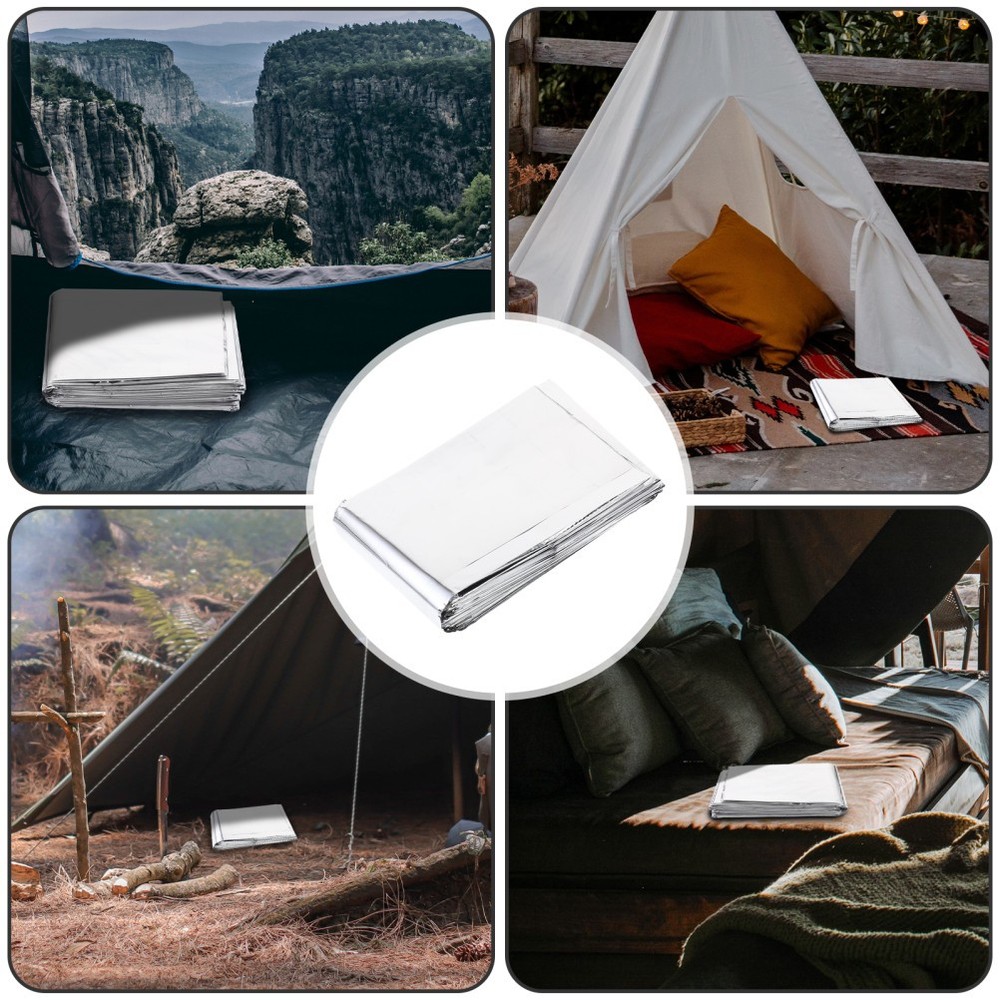 2 Pcs Insulation Blanket Sol Emergency Foil Blankets for Survival