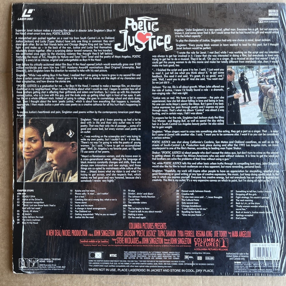 Poetic Justice (Laserdisc, 1994)
