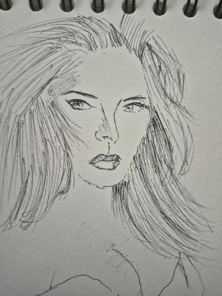 A6 Pen Drawing Of Adele Fine Line