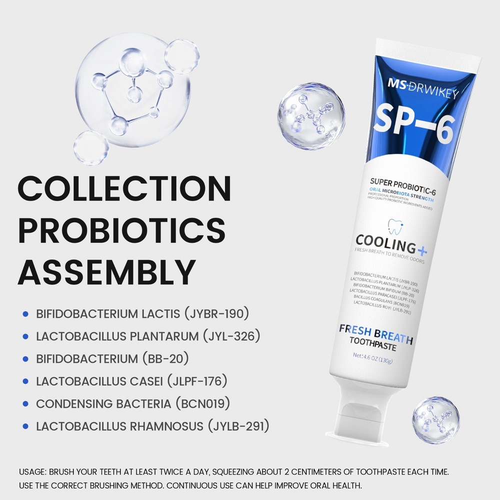 MSDRWIKEY SP-6 Cooling Toothpaste & 7-Pro Whitening Toothpaste - 2-Packs