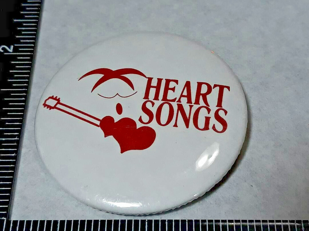 Vintage Heart Songs Button Pin Pinback