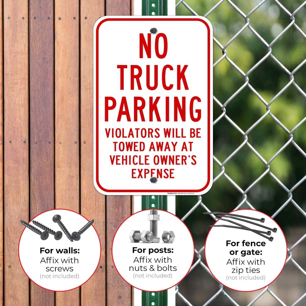 No Truck Parking Sign,