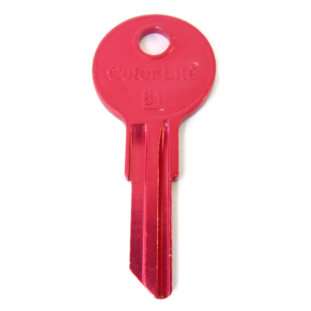 B1 RED Anodized Aluminum Key Blank Cole National