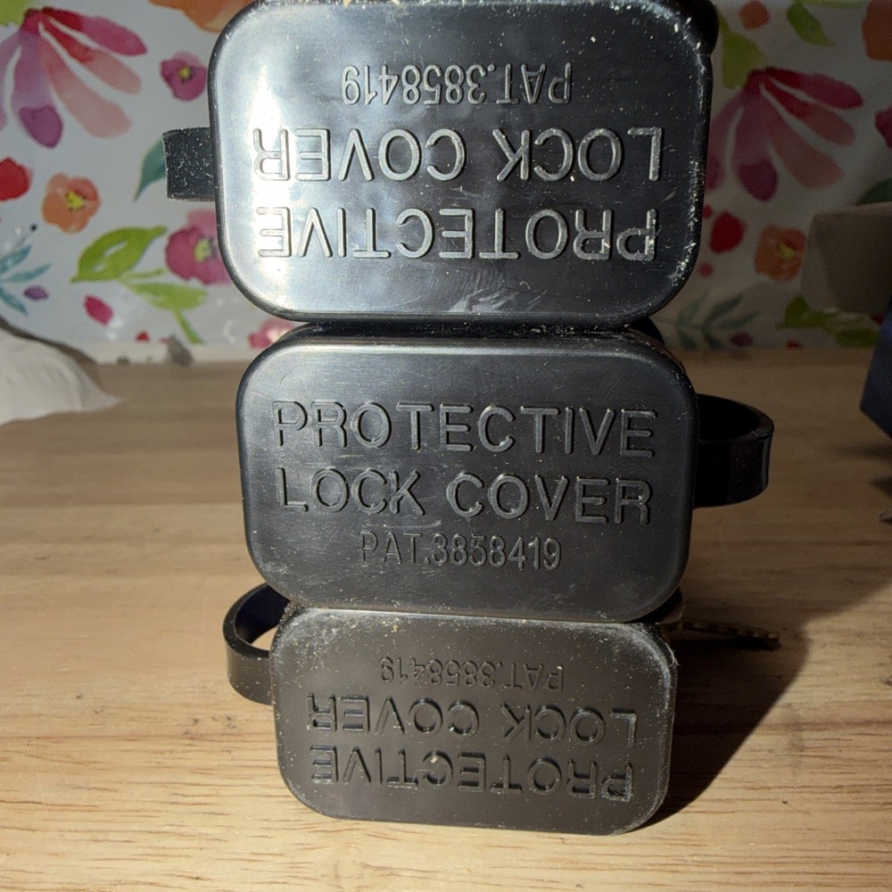 Three Brinks Blue Covered Outdoor Padlock Keyed Alike New Open Box