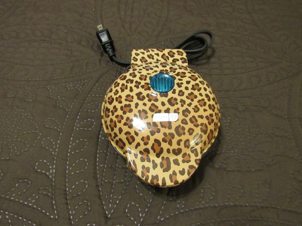 DASH Mini Waffle Maker - Leopard Print Design w/Recipes Book ( 120v - 350W)