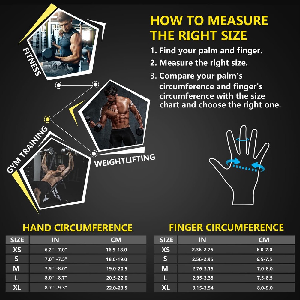 Breathable Gym Gloves Fingerless Extra Grip Wrist Support Workout Training Rowin