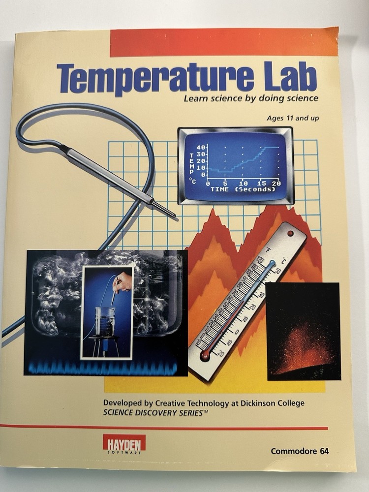Vintage Temperature Lab Software Commodore 64 Hayden Software 1985 Science Disc