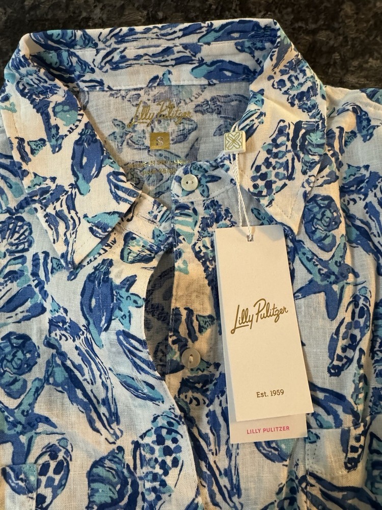 Lilly Pulitzer Women's Sea View Button-Down Pick Size. NWT