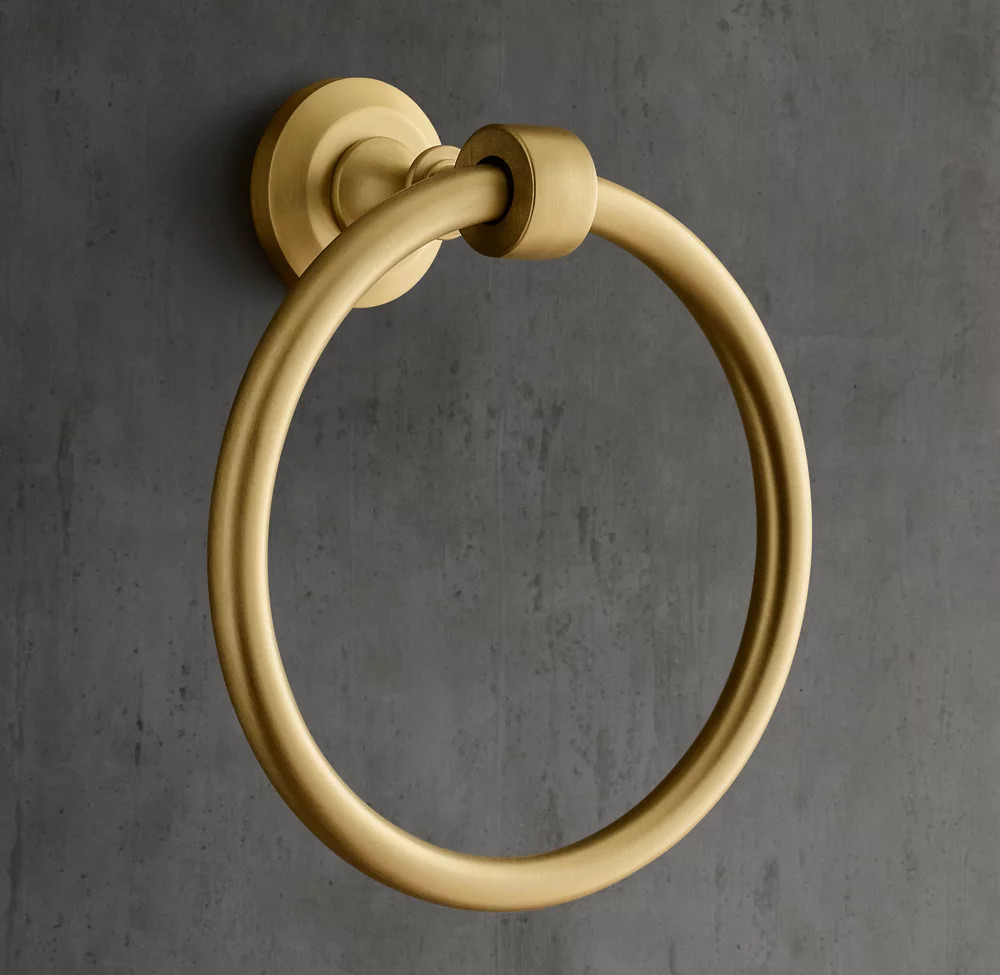 RH Lugarno Towel Ring – Solid Brass, Gold Finish