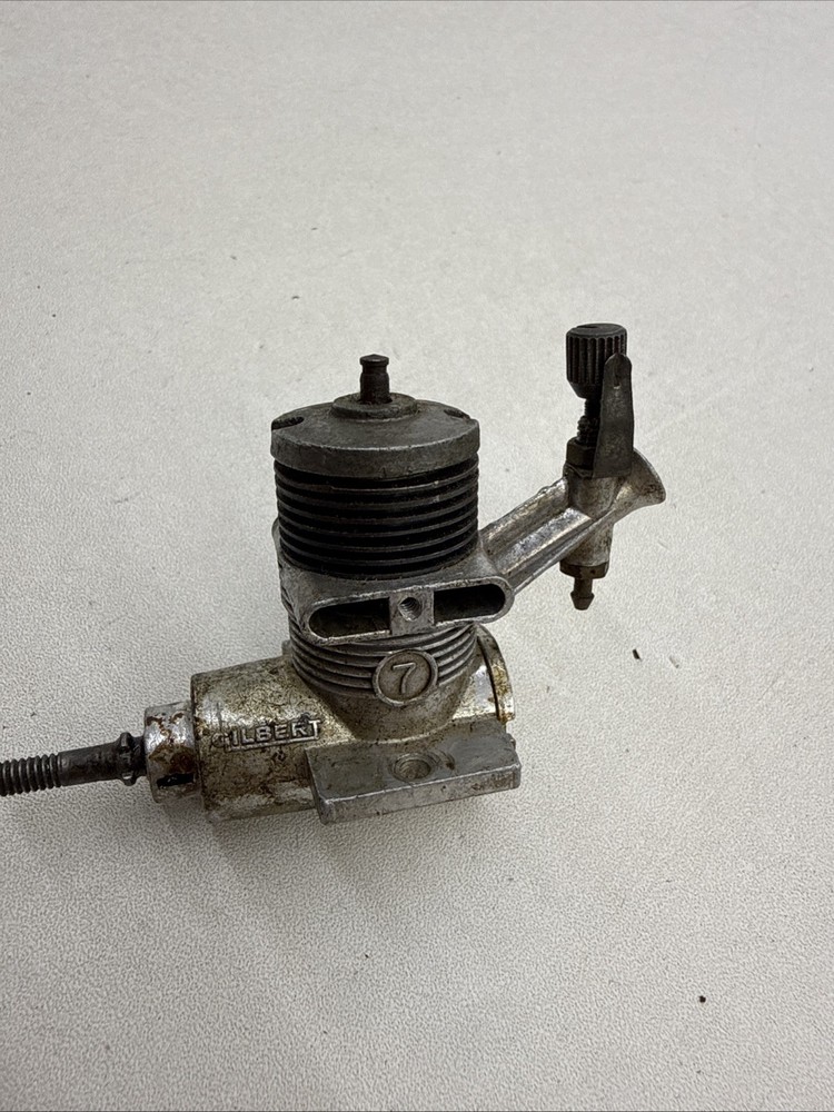 Vntg A.C. GILBERT #7 RC Plane Motor Model Engine 074 Control Line Airplane M12