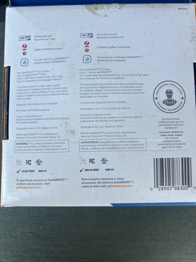 LEAK SMART Complete Home Water Protection System Leak Detection & Shut-Off