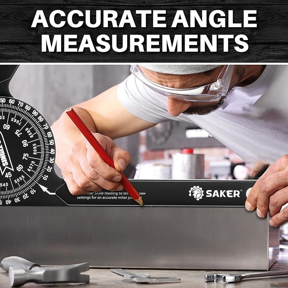 Precision Laser Angle Finder - 7-Inch Miter Protractor for Builders & Plumbers