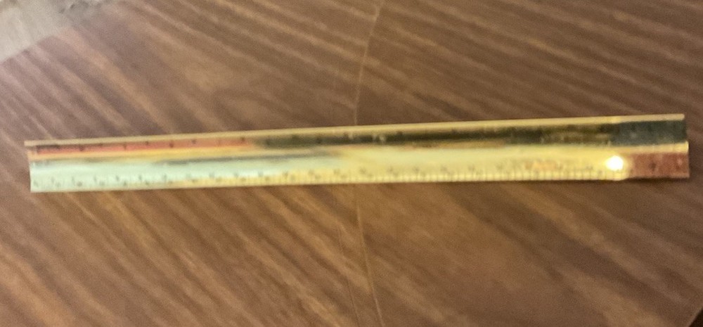 Vintage Triangular Architect Drafting Scales 3 Sided Ruler Metal Brass NOS