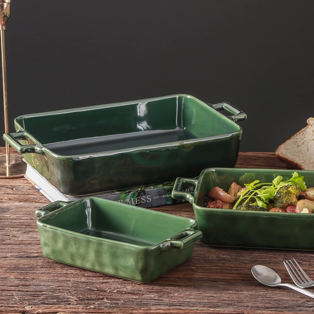 VICRAYS Ceramic Bakeware Set, Porcelain Rectangular Baking Dish, Baking Pan L...