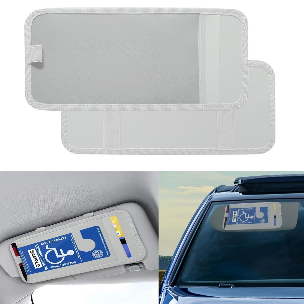 2PCS Handicap Placard Holder for Auto, Disabled Parking Permit Sign Protector...