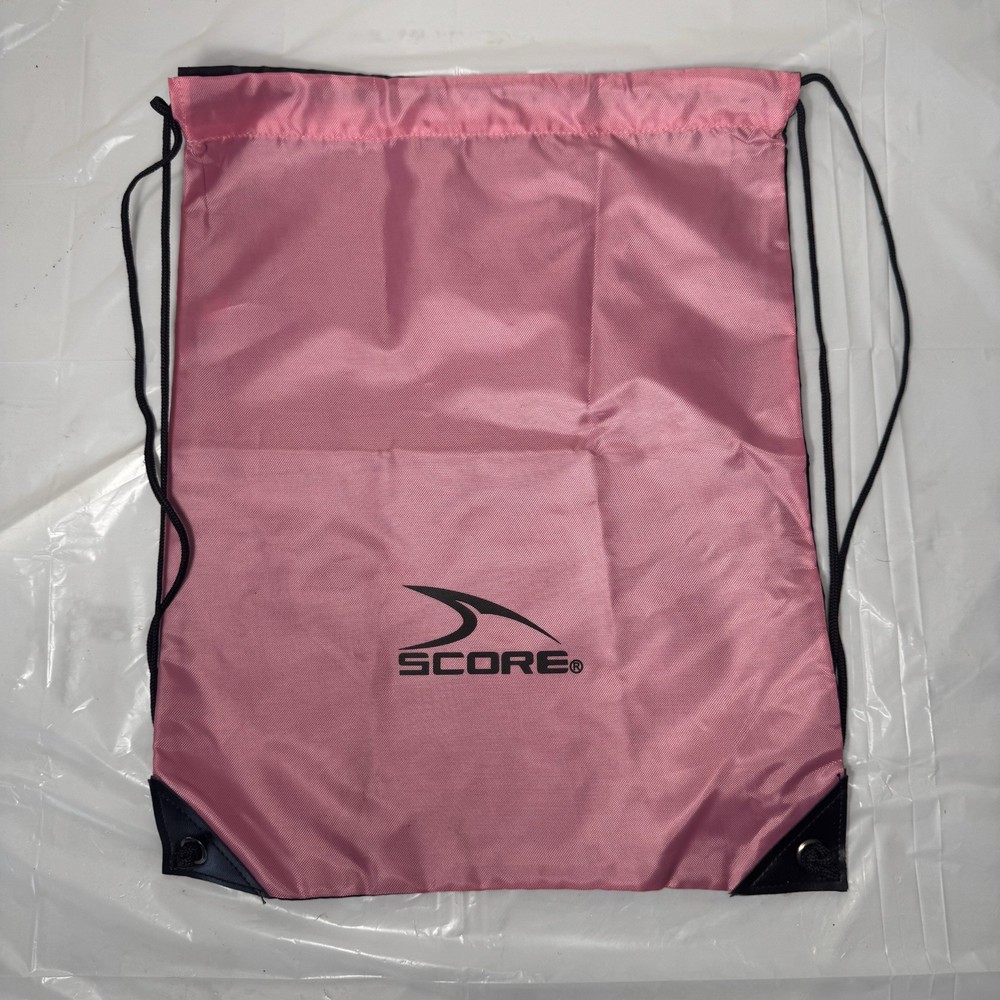 Vintage Pink Score Soccer Drawstring Bag