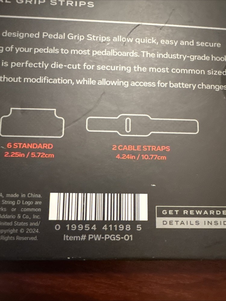 D'Addario Pedal Grip Strips, Standard Size, 6 strips