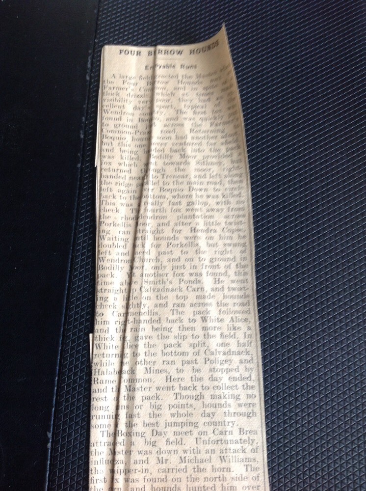 H8-1 Article 1937 Four Burrow Hounds Enjoyable Runs