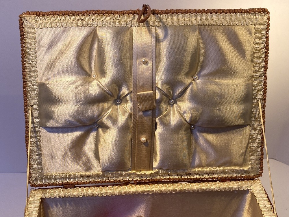 Large Wicker Sewing Basket Notions Keepsake Kit