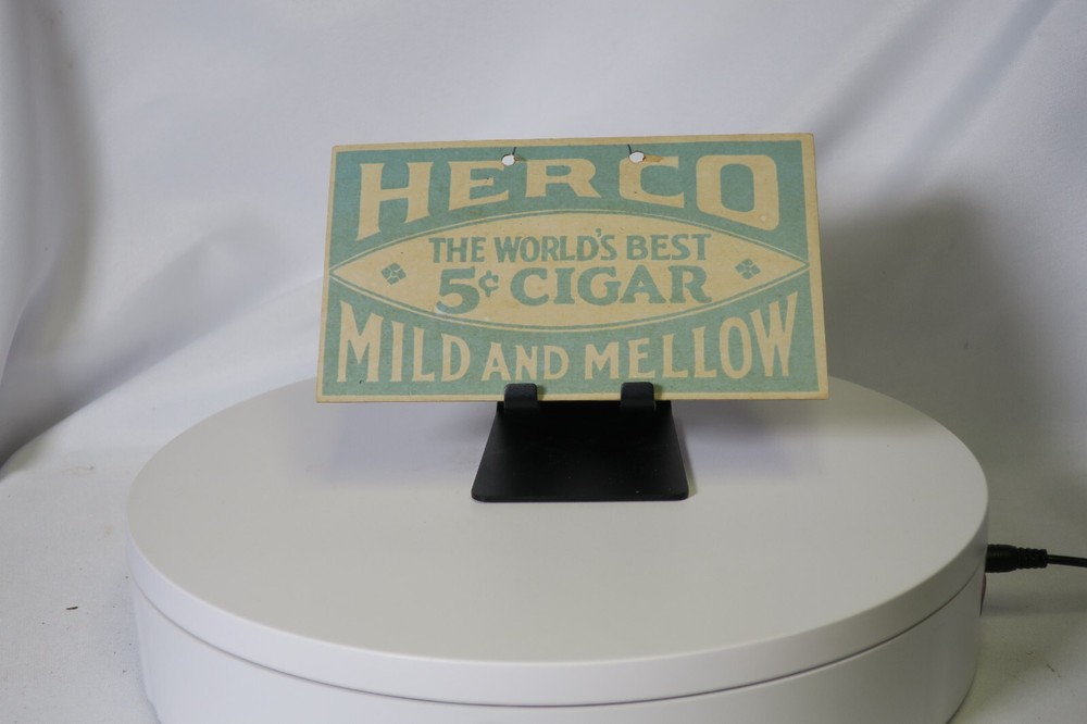 Herco Cigars Cardboard Double Sided Fan Pull - Sun Faded