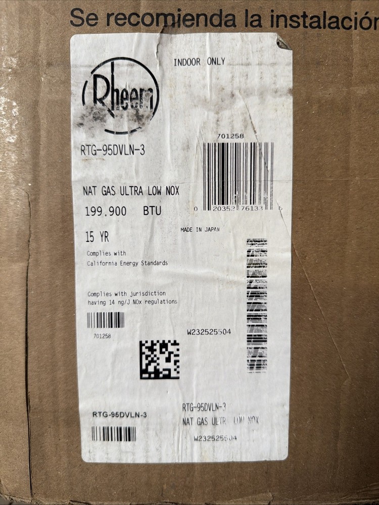 RTGH-95DVLN-3 RTGH Series 9.5 GPM 199,900 BTU 120 Volt Residential Indoor Natura