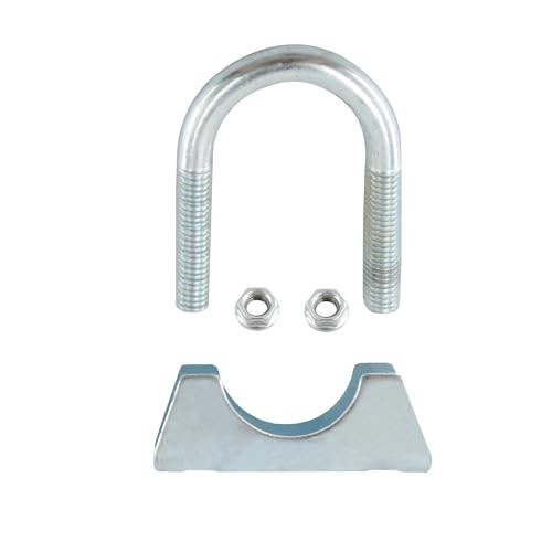 2PCS U Bolt Muffler Exhaust, Iron Exhaust U Clamps, Saddle Type U 1-1/2 Inch