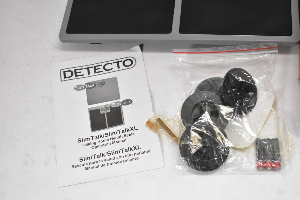Detecto SlimTALKXL Talking Digital Bathroom Scale Black LCD Big Display