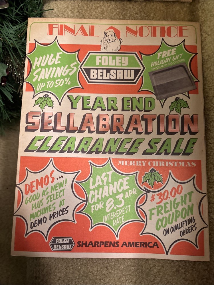Sharpening Products advertisement, foley belsaw 1983