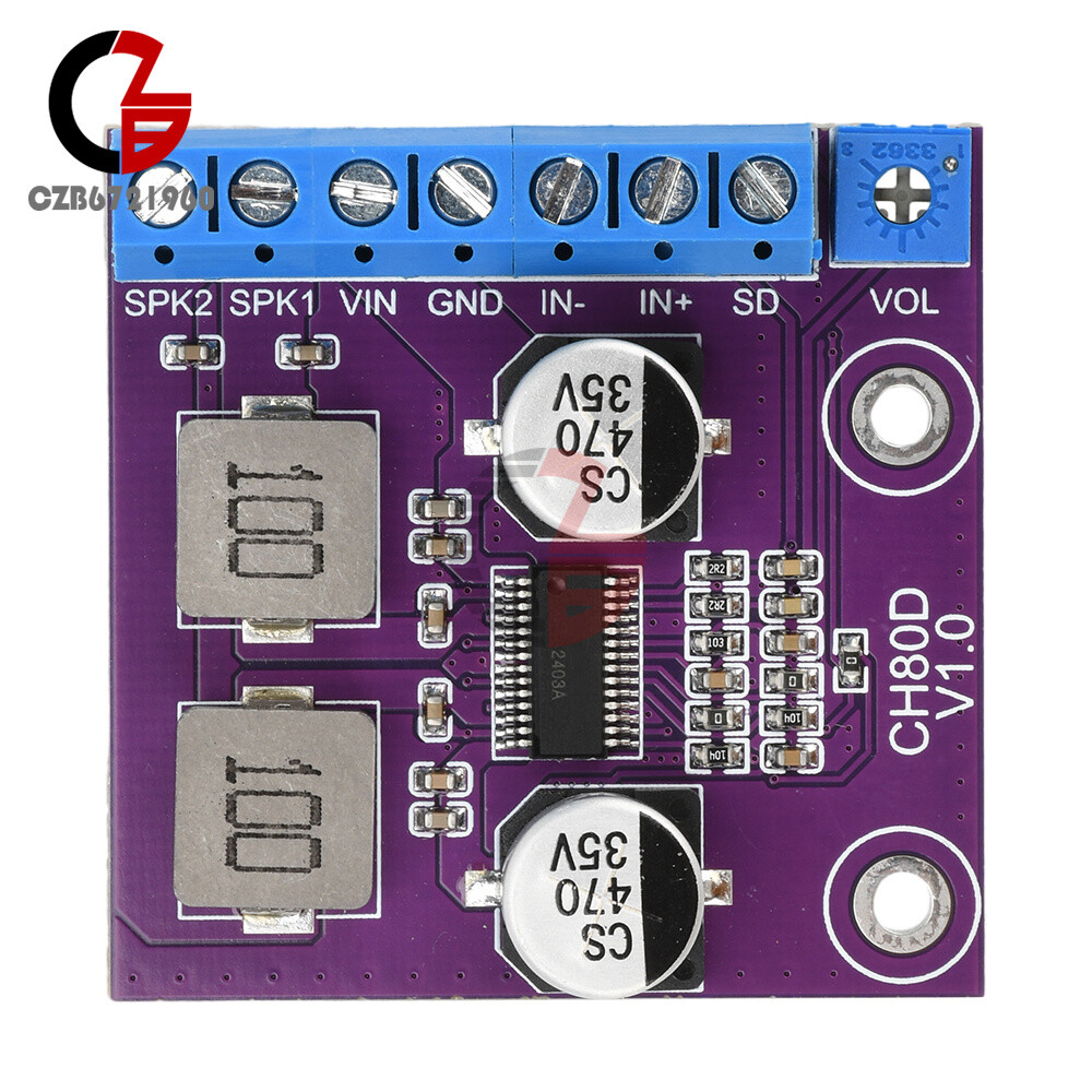 80W Stereo Voice Audio Amplifier Module Class D Amplifier Board Player Module