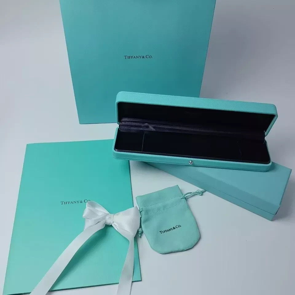 Tiffany & Co. Engagement Blue Leather Bracelet Empty Box Case