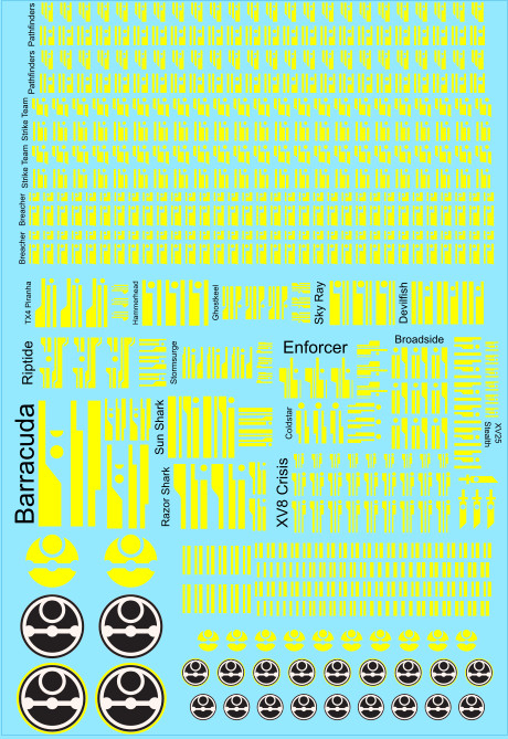 A6 - Greater Good Yellow Markings Transfer Sheet